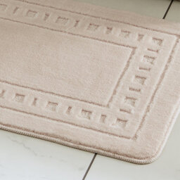 Catherine Lansfield Bathroom Armoni Bath Mat And Pedestal Set Cream - thumbnail 2
