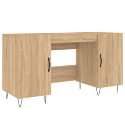 Berkfield Desk Sonoma Oak 140X50X75 Cm Engineered Wood - thumbnail 2