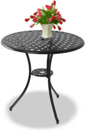 Homeology Oshowa Garden And Patio White Cast Aluminium Bistro Table - thumbnail 5
