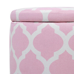 Wyld And Coco Pink Round Pouffe With Chevron Pattern And Hidden Storage, W35 X D35 X H30Cm - thumbnail 7