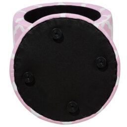 Wyld And Coco Pink Round Pouffe With Chevron Pattern And Hidden Storage, W35 X D35 X H30Cm - thumbnail 5