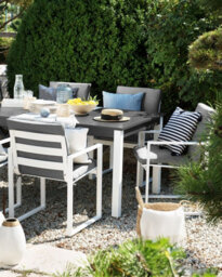 Beliani Set Of 2 Garden Chairs With Cushions Pancole Fabric Grey - thumbnail 2