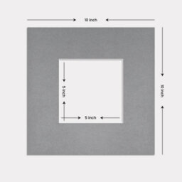 Ak Frames 10X10 Mid Grey Picture Mounts To Fit 5X5 Aperture Size - Mount Board Only (No Frame Included) - thumbnail 3