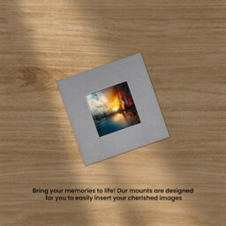 Ak Frames 10X10 Mid Grey Picture Mounts To Fit 5X5 Aperture Size - Mount Board Only (No Frame Included) - thumbnail 5