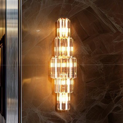 Vrygle 20X78Cm Modern Led Wall Lamp Living Room Crystal Wall Light Bedroom Bedside Wall Sconce - image 1