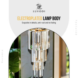 Vrygle 20X78Cm Modern Led Wall Lamp Living Room Crystal Wall Light Bedroom Bedside Wall Sconce - thumbnail 6