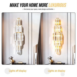 Vrygle 20X78Cm Modern Led Wall Lamp Living Room Crystal Wall Light Bedroom Bedside Wall Sconce - thumbnail 4