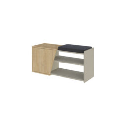 Decortie Modern Fiona Shoe Bench With Storage Space Up To 6 Pair Shoes 104.6(W)Cm Sandstone, Oak - thumbnail 2