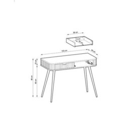 Arte Sophisticated Zova Desk H800mm W1030mm D490mm In Midnight Black - Sleek Workspace Solution - thumbnail 5