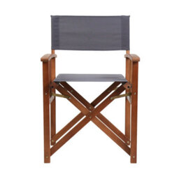 Charles Bentley Fsc Wooden Pair Of Folding Directors Chairs Grey Pop-Up Garden - thumbnail 4