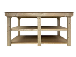 Arbor Garden Solutions Workbench Mdf Top, Large Heavy-Duty Table (H-90Cm, D-90Cm, L-180Cm) With Double Shelf - thumbnail 4