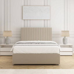 Bsspoke Brooke Divan Bed Set In Cream Plush Velvet 24Inch Headboard & 2 Drawers Same Side No Mattress In 3Ft 4Ft 4Ft6 5Ft 6Ft - thumbnail 3