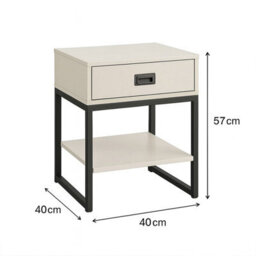 Melody Maison One Drawer Bedside Table - Elle Black Stone Range - thumbnail 7
