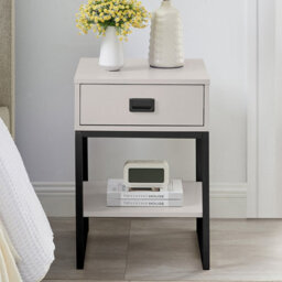 Melody Maison One Drawer Bedside Table - Elle Black Stone Range - thumbnail 5