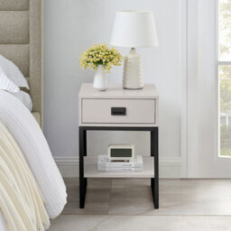 Melody Maison One Drawer Bedside Table - Elle Black Stone Range