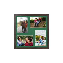 AK Frames 12X12 Walnut Sleek Multi Photo Frame With Emerald Mount - Holds 4 Apertures (4X) 6X4 Photos