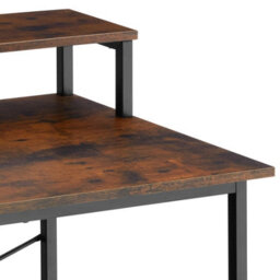 Tectake Desk - With Shelving And Fabric Storage Bag 80 Cm - Industrial Wood Dark, Rustic - thumbnail 9