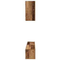 Berkfield Modern Wall-Mounted 5 Pcs Old Wood 100 X 30 X 30 Cm Engineered Wood - thumbnail 9