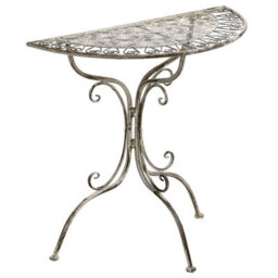 Wyld And Coco Outdoor Bistro Set Grey Metal Iron Frame With Foldable Chairs And Compact Table, 3-Piece - thumbnail 4