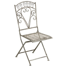 Wyld And Coco Outdoor Bistro Set Grey Metal Iron Frame With Foldable Chairs And Compact Table, 3-Piece - thumbnail 7
