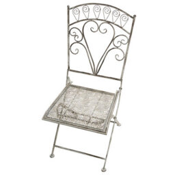 Wyld And Coco Outdoor Bistro Set Grey Metal Iron Frame With Foldable Chairs And Compact Table, 3-Piece - thumbnail 9
