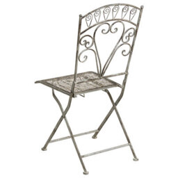 Wyld And Coco Outdoor Bistro Set Grey Metal Iron Frame With Foldable Chairs And Compact Table, 3-Piece - thumbnail 8