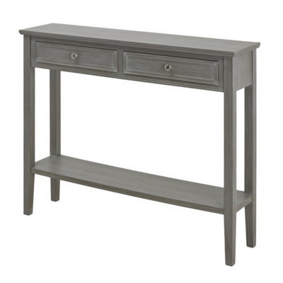 Hill Interiors The Serene Collection Two Drawer Console Table - Wood - L26 X W110 X H86 Cm - Grey - image 1