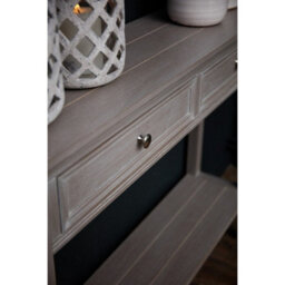Hill Interiors The Serene Collection Two Drawer Console Table - Wood - L26 X W110 X H86 Cm - Grey - thumbnail 4