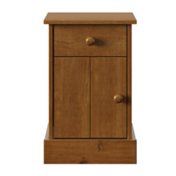 Mercers Furniture Farmhouse Dark 1 Door 1 Drawer Pot Cupboard Bedside Cabinet Table Solid Wood Pine Wooden Bedroom - thumbnail 4