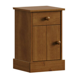 Mercers Furniture Farmhouse Dark 1 Door 1 Drawer Pot Cupboard Bedside Cabinet Table Solid Wood Pine Wooden Bedroom - thumbnail 3