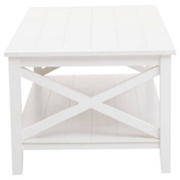 Orsina Ivory Coffee Table, Wood Table For Coffee And Outdoor With Bottom Shelf, Pine Wood & Mdf Tea Table - thumbnail 3