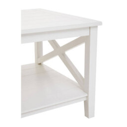 Orsina Ivory Coffee Table, Wood Table For Coffee And Outdoor With Bottom Shelf, Pine Wood & Mdf Tea Table - thumbnail 7