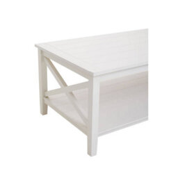 Orsina Ivory Coffee Table, Wood Table For Coffee And Outdoor With Bottom Shelf, Pine Wood & Mdf Tea Table - thumbnail 5