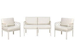 Wyld And Coco Convertible 4-Seater Garden Sofa Set - Modular Outdoor Sofa With Light Beige Cushions - thumbnail 1