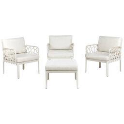 Wyld And Coco Convertible 4-Seater Garden Sofa Set - Modular Outdoor Sofa With Light Beige Cushions - thumbnail 4