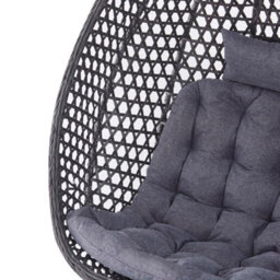 More4Homes Como Hanging Rattan Egg Chair Grey - thumbnail 5