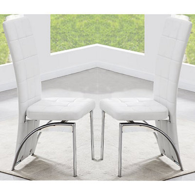 Furniture in Fashion Ravenna White Faux Leather Dining Chairs In Pair - image 1