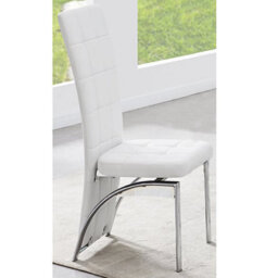 Furniture in Fashion Ravenna White Faux Leather Dining Chairs In Pair - thumbnail 2