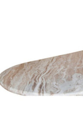 Upton Natural Marble And Wood Pedestal Console Table - thumbnail 6