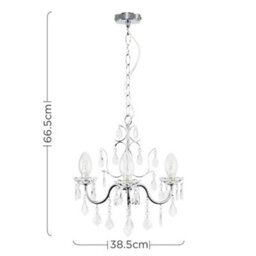 Valuelights Varuna Glass Droplet Ip44 Rated Bathroom Chandelier Pendant Ceiling Light - thumbnail 6