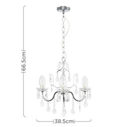 Valuelights Varuna Glass Droplet Ip44 Rated Bathroom Chandelier Pendant Ceiling Light - thumbnail 8