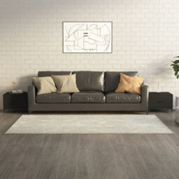 Walplus Coffee Table With Metal Legs 2 Pcs Black 50X50X40 Cm - thumbnail 1