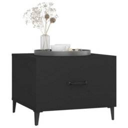 Walplus Coffee Table With Metal Legs 2 Pcs Black 50X50X40 Cm - thumbnail 4