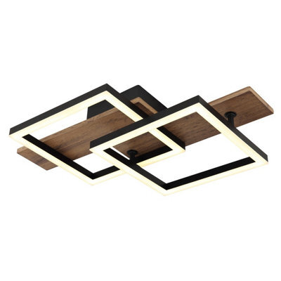 Luminosa Lighting Luminosa Jeffry Integrated Led Semi Flush Ceiling Light Matt Black Led 3000K - image 1