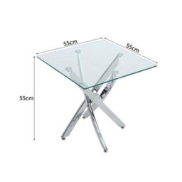 Darphe Modern And Futuristic Clear Glass Top Coffee End Table - thumbnail 3
