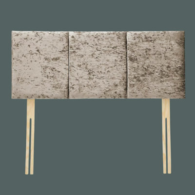 "Urban Textures Luxury 20"" High Crushed Velvet Fabric Upholstered Elba Bed Headboard - Truffle" - image 1