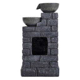 Living And Home Grey Rustic Resin Rock Water Fountain With Led Lights And Solar Panel 45 Cm - thumbnail 7