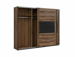 Impact Furniture Large Sliding Door Wardrobe Oak Black Storage Bedroom Furniture 270Cm Luxury Kassel - thumbnail 3