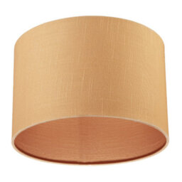 Happy Homewares Designer Soft Apricot Cream Textured Linen Fabric Circular Lamp Shade - thumbnail 4