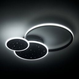 Living And Home 3 Circles Classic Black Finish Starry Sky Led Ceiling Light In White Light For Living Room Dining Room - thumbnail 7